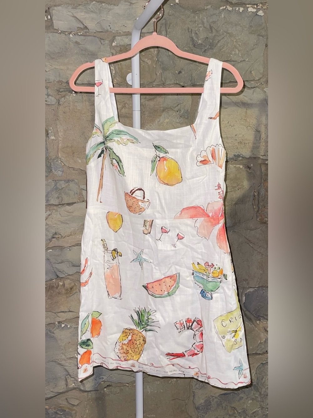 Few Moda Anaya Summer Fruit Print Mini Dress - White - Picture 6 of 7